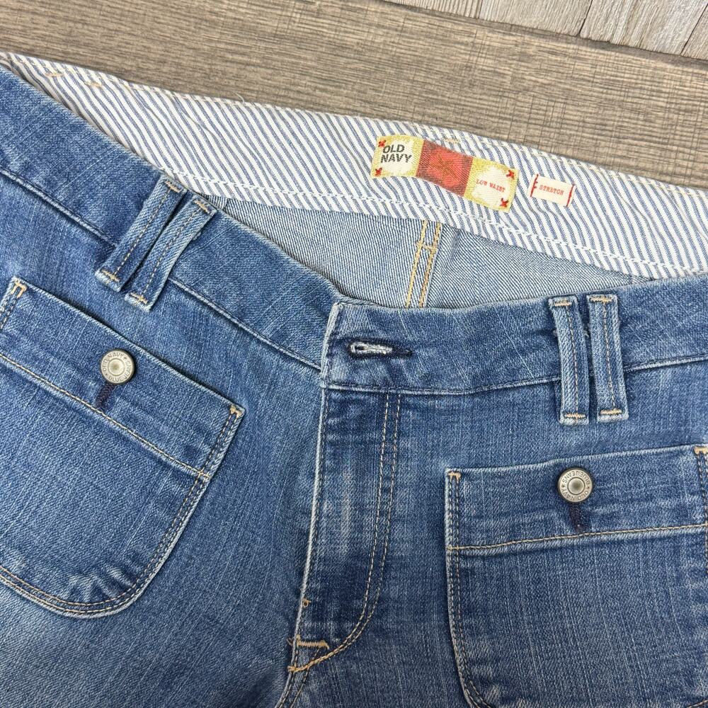 Vintage Y2K Style Old Navy Low Rise Utility Flare Jeans Blue Denim